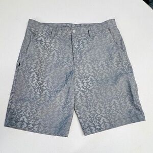 Alpine Design Men's Flat Front Casual Shorts Size 36 Gray Geometric Print